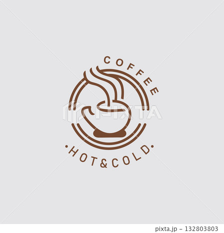 Coffee drink logo vintage retro design simple concept illustration template Coffee drink logo vintage retro design simple concept illustration template 132803803