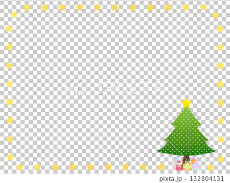 Christmas tree and gold star frame Christmas tree and gold star frame 132804131