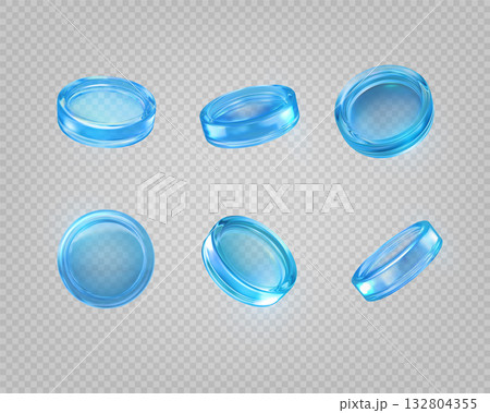 3D holographic blue glass coins vector set, realistic shiny transparent crystal reward medal, game token, casino chip 3D holographic blue glass coins vector set, realistic shiny transparent crystal reward medal, game token, casino chip 132804355