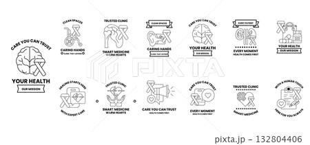 The image is a collection of black 132804406
