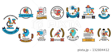 A set of black and white icons for various health care services A set of black and white icons for various health care services 132804412