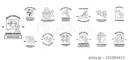 The designs are all black and white and are arranged in a grid 132804413