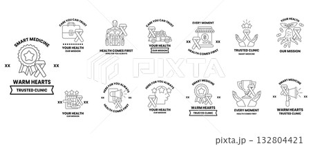 The image is a collection of different symbols The image is a collection of different symbols 132804421