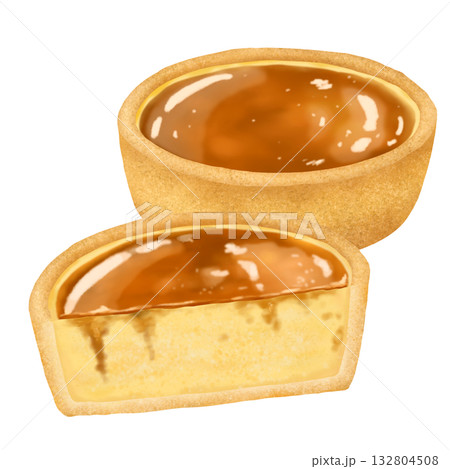 カスタードプリンタルトイラスト 132804508