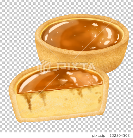 Custard Pudding Tart Illustration Custard Pudding Tart Illustration 132804508