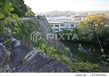 伊賀上野城　上から見た高石垣 132804688