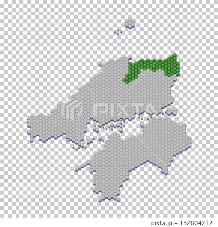 Honeycomb-structured map of Tottori Prefecture 132804712