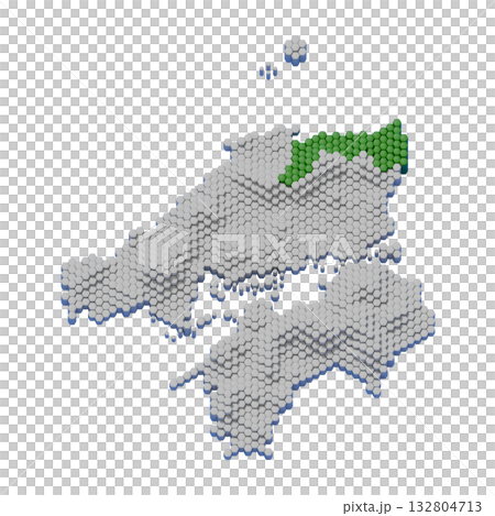 A honeycomb-structured 3D map of Tottori Prefecture A honeycomb-structured 3D map of Tottori Prefecture 132804713