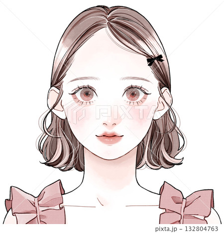 顔タイプ「キュート」_前髪なし 顔タイプ「キュート」_前髪なし 132804763