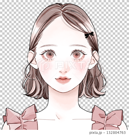 顔タイプ「キュート」_前髪なし 顔タイプ「キュート」_前髪なし 132804763