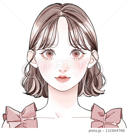 顔タイプ「キュート」_センター分け 132804766