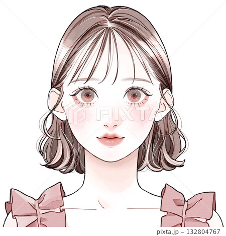 顔タイプ「キュート」_前髪軽め 132804767