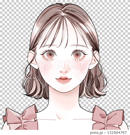 顔タイプ「キュート」_前髪軽め 132804767