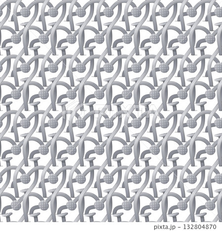 Steel bent nails with heads. Bolts seamless pattern. Industrial tool. Carpentry hardware. Broken iron fasteners. Curve stainless steel screw. Fixing rivet objects. Vector background 132804870
