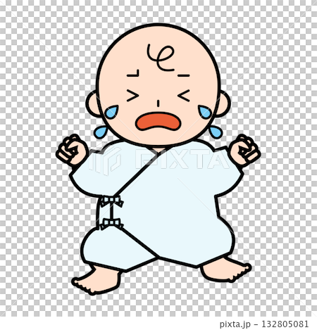 穿著內褲哭鬧的嬰兒 穿著內褲哭鬧的嬰兒 132805081