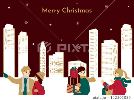 クリスマスの街を楽しむ男女 クリスマスの街を楽しむ男女 132805089