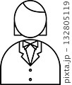 女学生のシンプルなアイコン 132805119