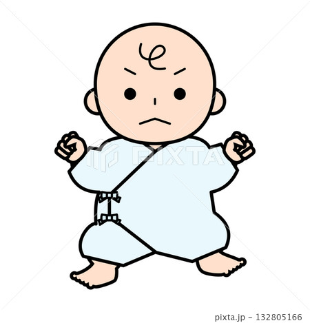 肌着を着た怒っている赤ちゃん 132805166