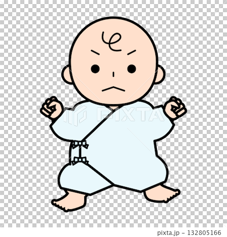 肌着を着た怒っている赤ちゃん 132805166