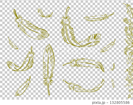 手繪白色羽毛 132805586