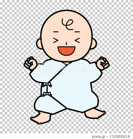 Smiling baby wearing underwear 132805619