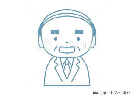 スーツを着て口を開けたおじさんの表情 スーツを着て口を開けたおじさんの表情 132805658