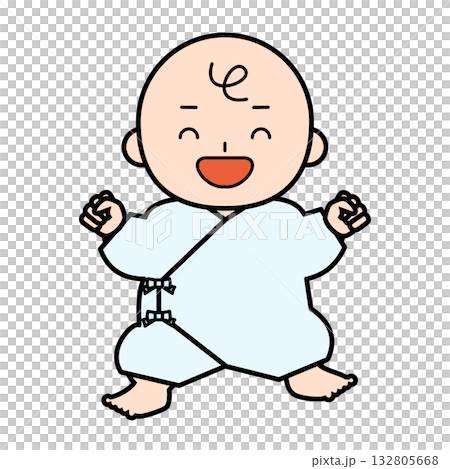 肌着を着た笑顔の赤ちゃん 132805668
