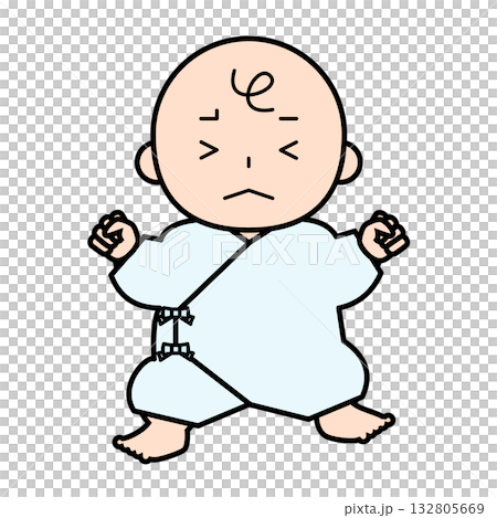 Frowning baby wearing underwear Frowning baby wearing underwear 132805669