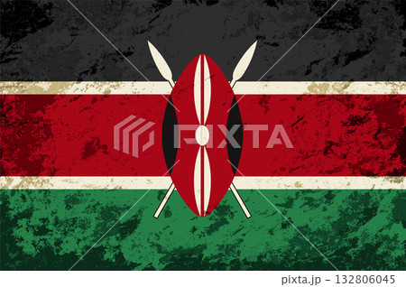 Kenyan flag brush stroke grunge style background. Vector illustration. Kenyan flag brush stroke grunge style background. Vector illustration. 132806045