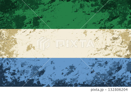 Sierra Leone flag brush stroke grunge style...のイラスト素材 [132806204] - PIXTA