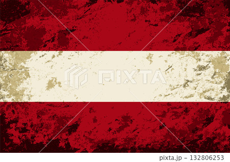 Austrian flag brush stroke grunge style background. Vector illustration. 132806253