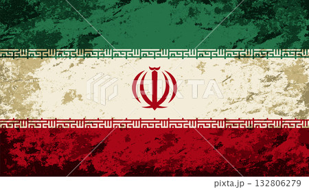 Iranian flag brush stroke grunge style background. Vector illustration. Iranian flag brush stroke grunge style background. Vector illustration. 132806279
