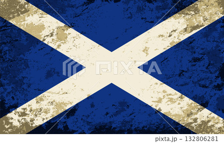 Scottish flag brush stroke grunge style background. Vector illustration. 132806281