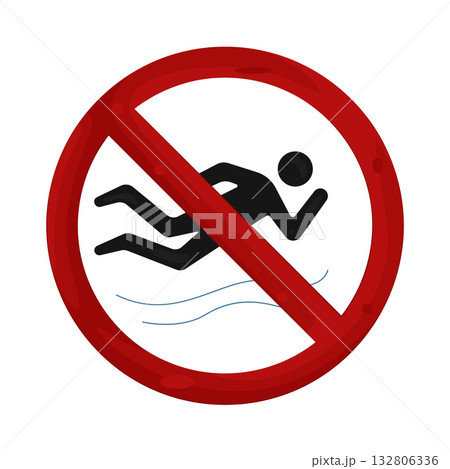 Illustration of no diving 132806336