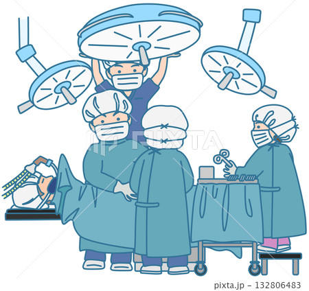手術中の医療スタッフ 132806483