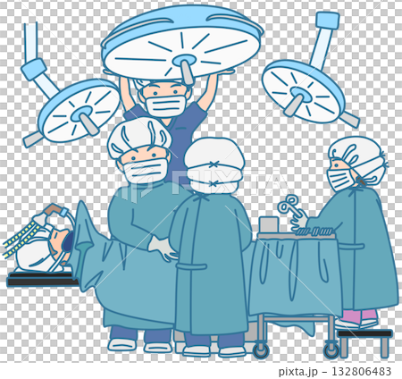 手術中の医療スタッフ 132806483