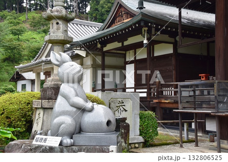 宇治市　三室戸寺本堂と福徳兎 132806525