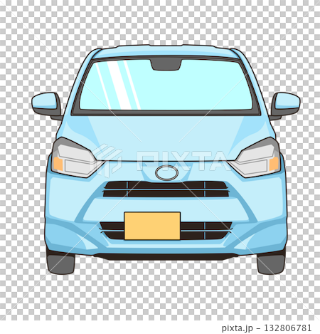 Blue minicar vector illustration set Blue minicar vector illustration set 132806781