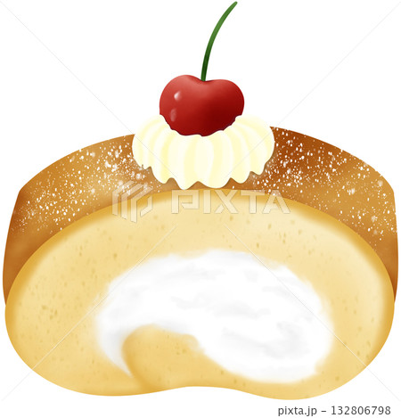 roll cake dessert cake cherry 132806798