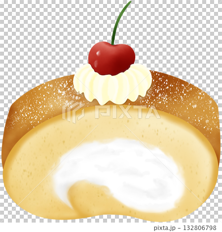 roll cake dessert cake cherry roll cake dessert cake cherry 132806798