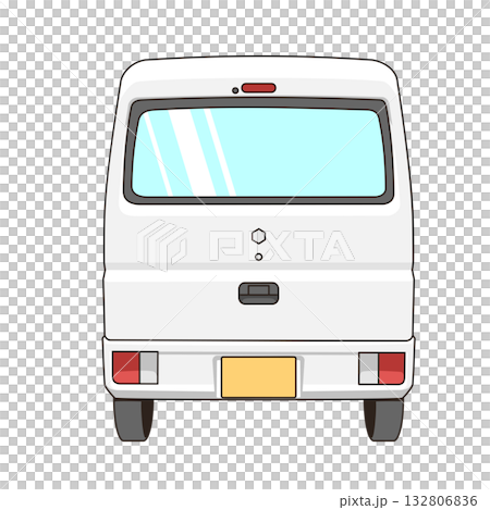 白い軽バンのベクター素材イラスト 白い軽バンのベクター素材イラスト 132806836