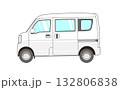 白い軽バンのベクター素材イラスト 132806838