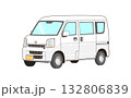 白い軽バンのベクター素材イラスト 132806839