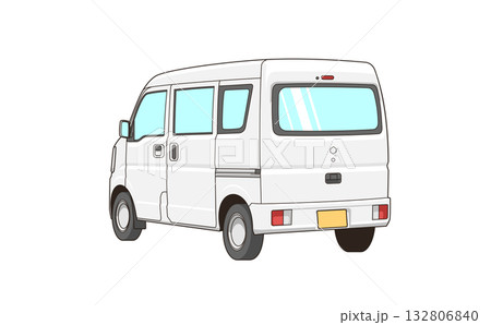 白い軽バンのベクター素材イラスト 132806840