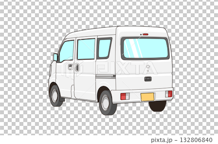 白い軽バンのベクター素材イラスト 132806840