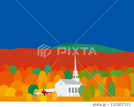 ストー stowe バーモント州 vermont 秋風景 autumn foliage ストー stowe バーモント州 vermont 秋風景 autumn foliage 132807115