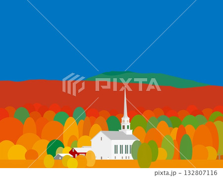ストー stowe バーモント州 vermont 秋風景 autumn foliage ストー stowe バーモント州 vermont 秋風景 autumn foliage 132807116