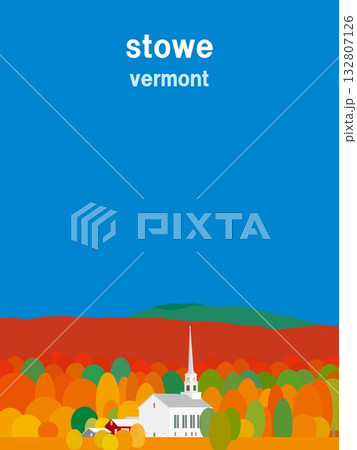 ストー stowe バーモント州 vermont 秋風景 autumn foliage ストー stowe バーモント州 vermont 秋風景 autumn foliage 132807126