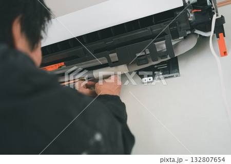 installation of an air conditioner 132807654