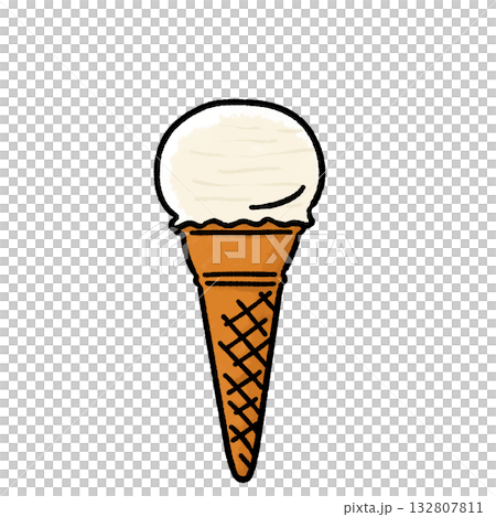 簡單的冰淇淋（單張）插圖 132807811